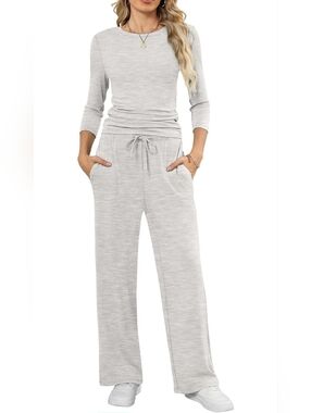 Nwt Large WIHOLL 2 Piece Lounge Sets for Women Summer Vacation Outfits 3/4 Sleev